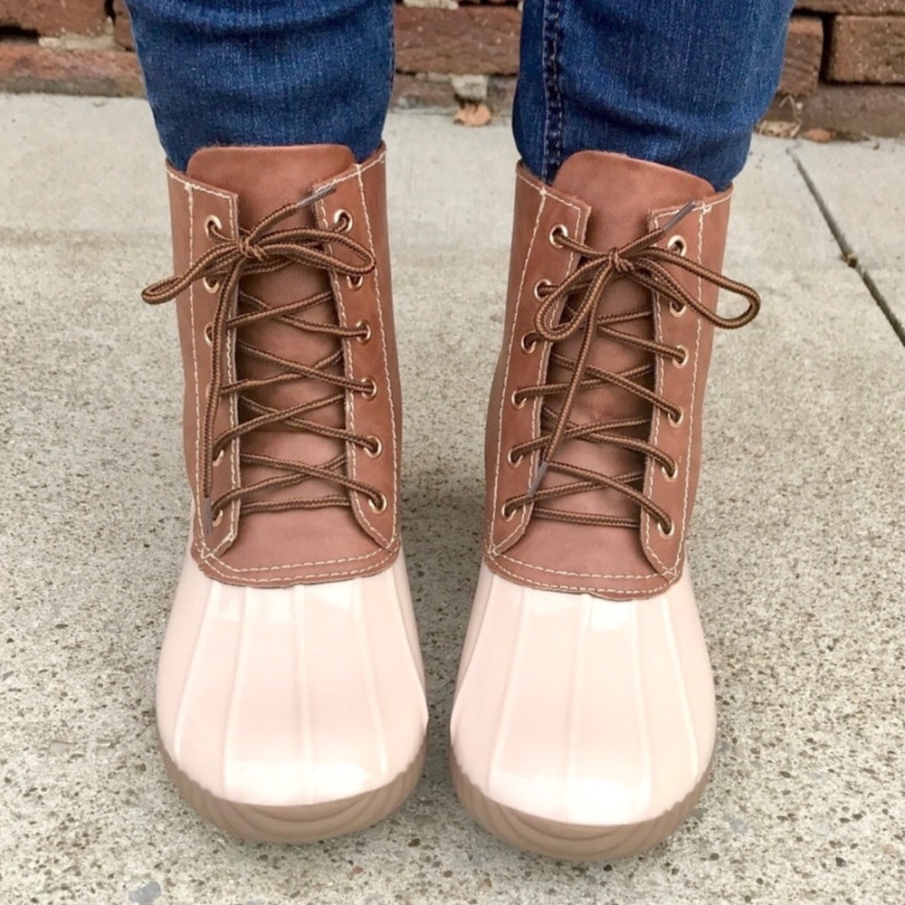 HP! Beige & Brown Duck Boots - Picture 4 of 5